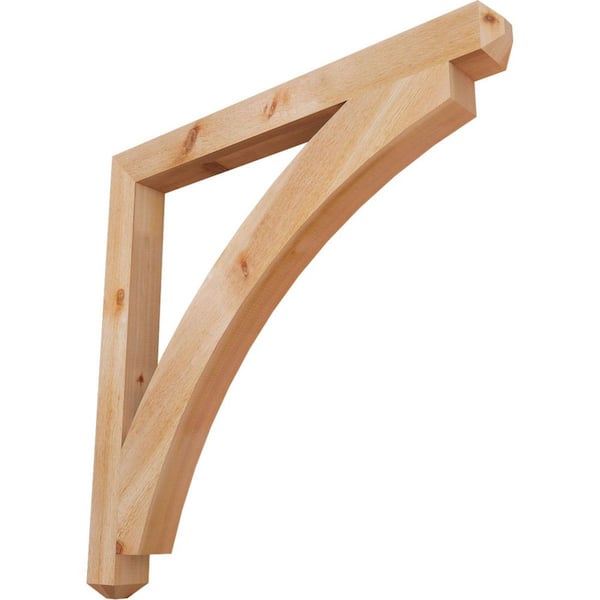 Ekena Millwork 4 in. x 44 in. x 44 in. Western Red Cedar Thorton Craftsman Rough Sawn Bracket