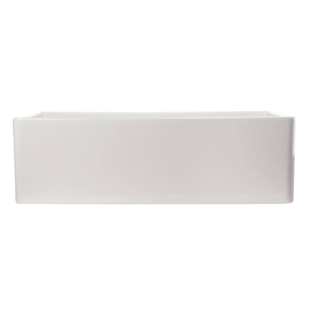 33'' White Fireclay Farmhouse Drop-In Single Bowl Sink