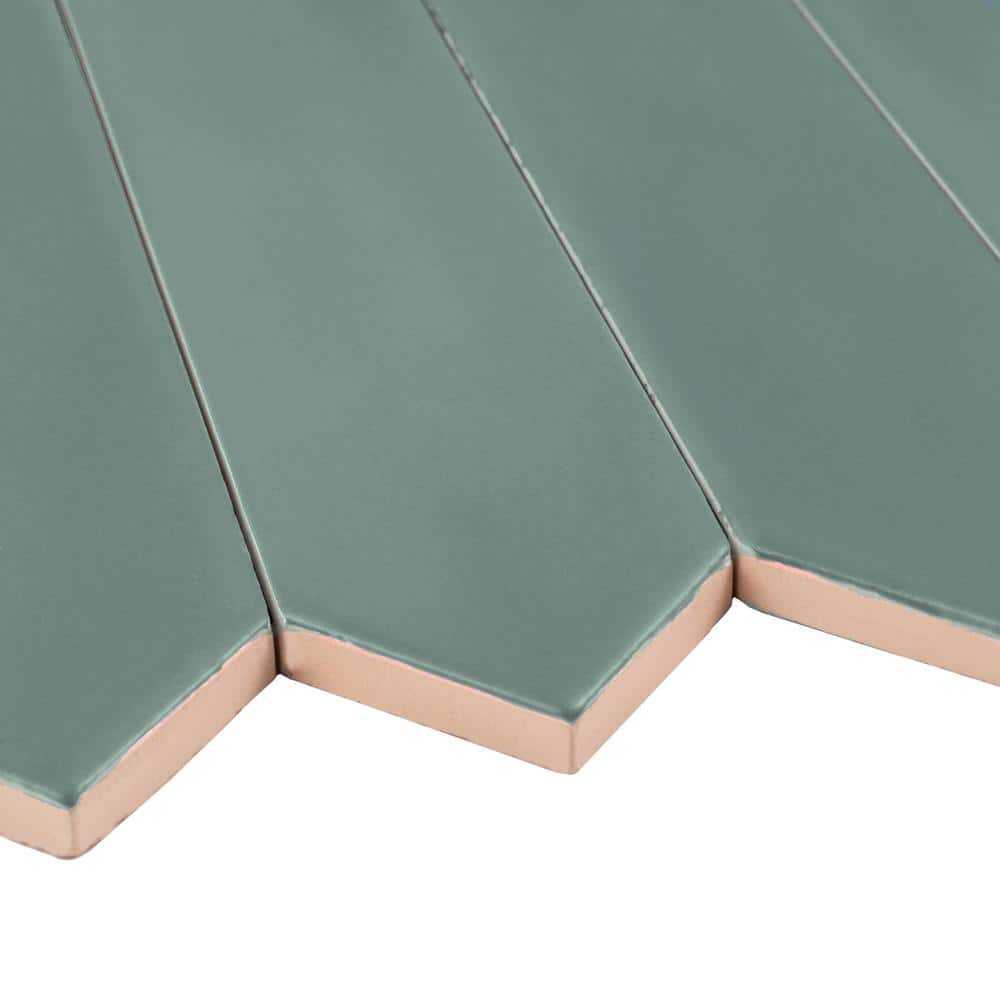 Pine Green Matte Ceramic Picket Tile for Kitchen and Bathroom
