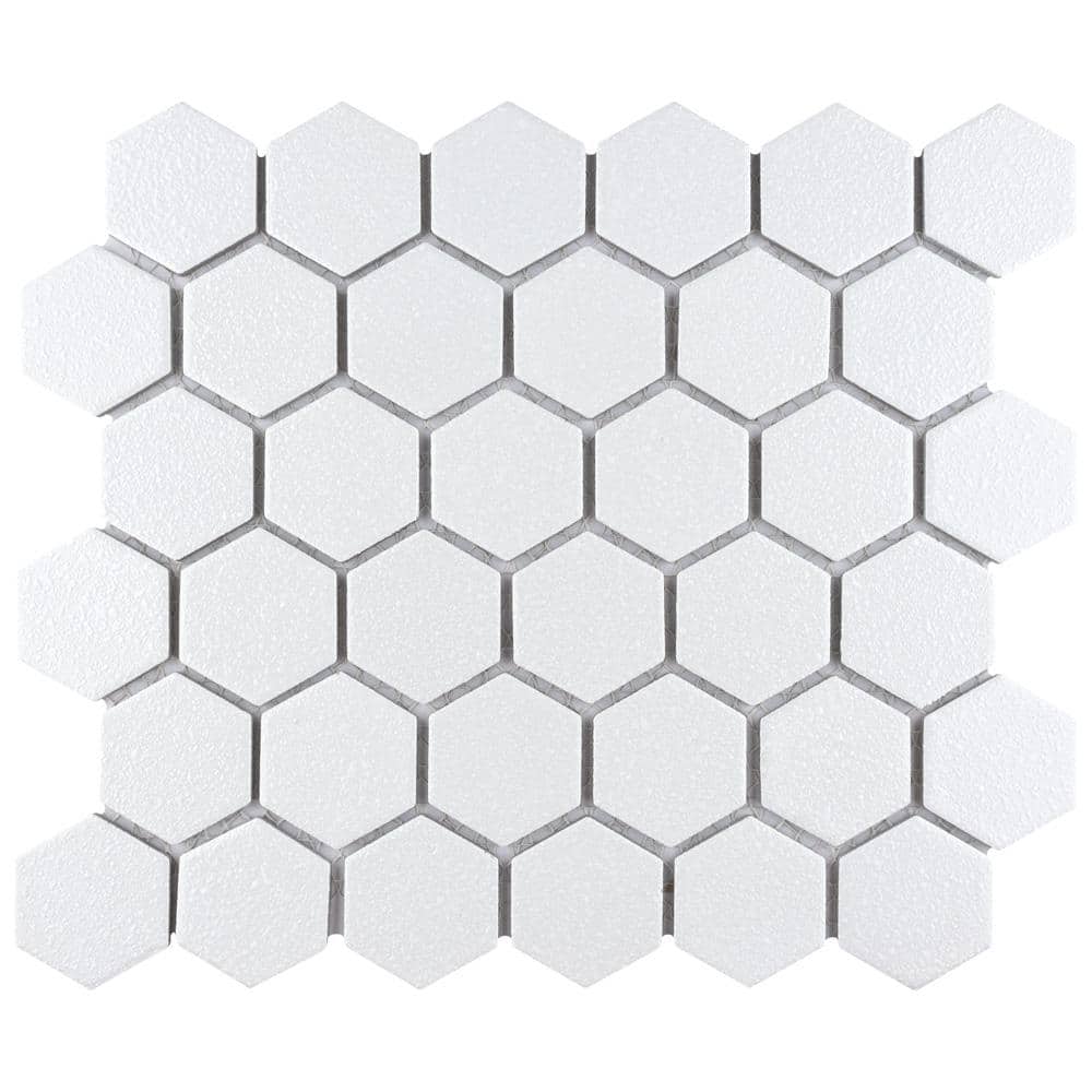 "Hudson Due 2"" Hex Crystalline White 6 in. x 6 in. Porcelain Mosaic Take Home Tile Sample" price history on PriceWatchPro