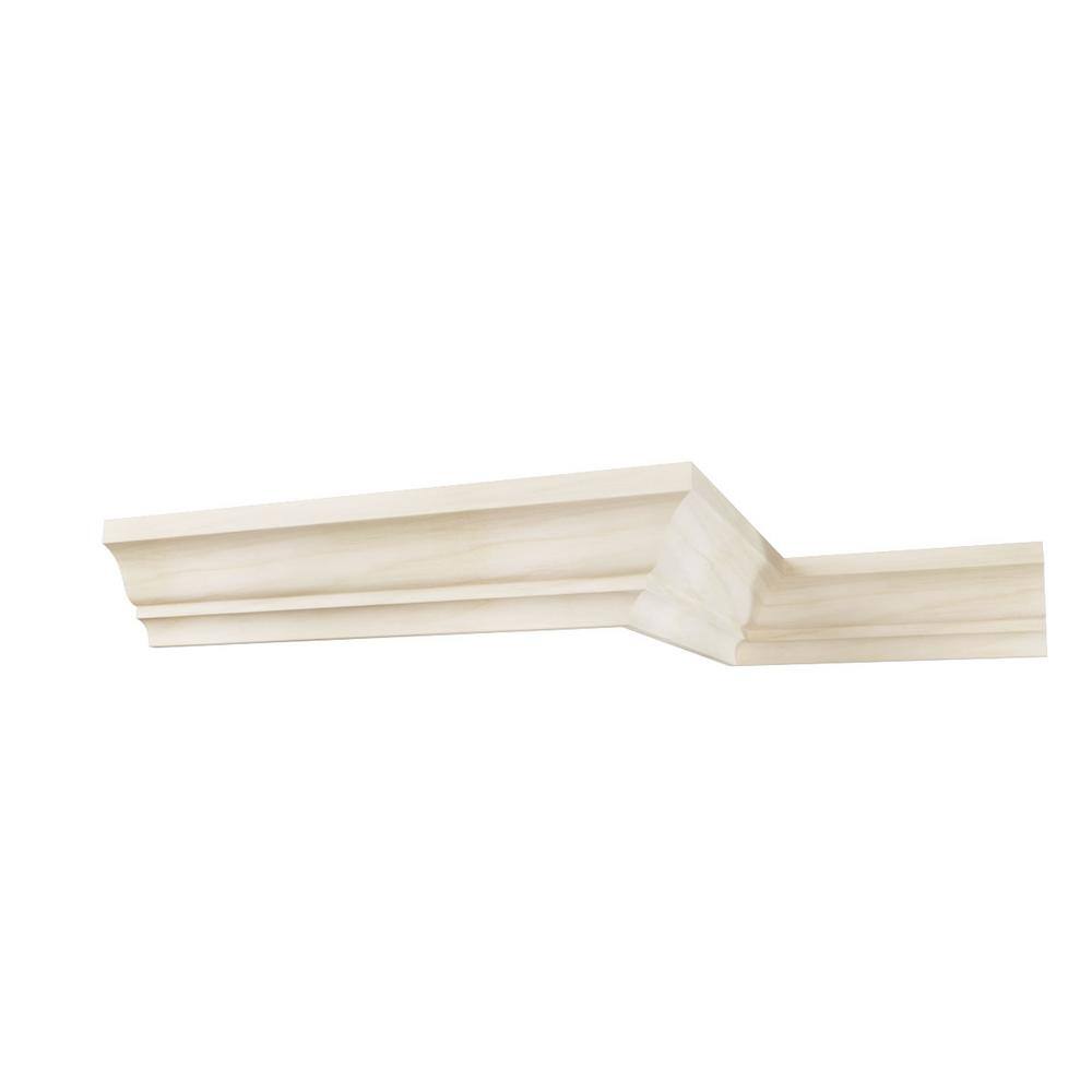 Unfinished Poplar Wood Crown Moulding 96" Length