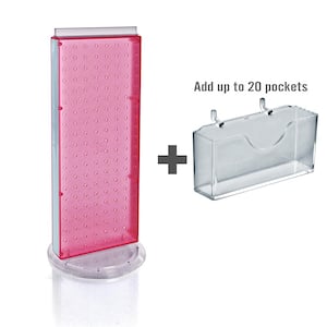 21 in. H x 8 in. W Counter Pegboard Gift Card Holder in Pink (20-Pockets)