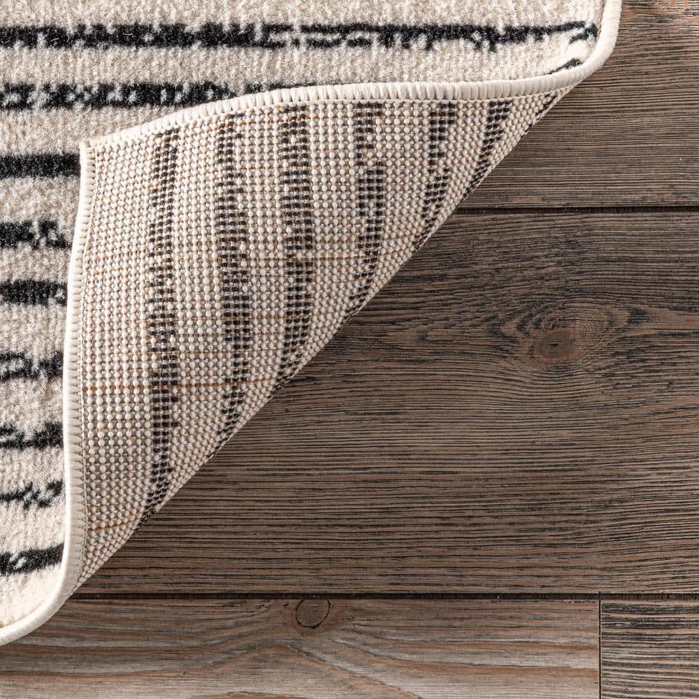 Romina Gray and Black 9' x 12' Synthetic Area Rug