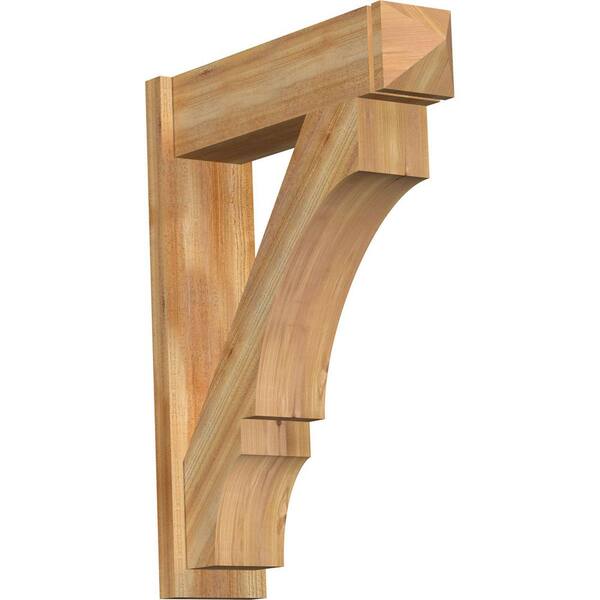 Ekena Millwork 8 in. x 38 in. x 30 in. Western Red Cedar Balboa Arts and Crafts Rough Sawn Outlooker