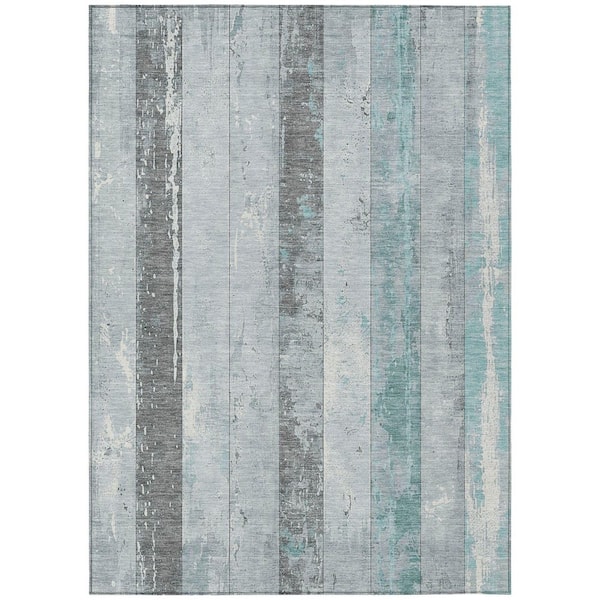 Chantille Machine Washable Indoor/Outdoor Abstract ACN1868 Seafoam 9 ft. x 12 ft. Accent Rug