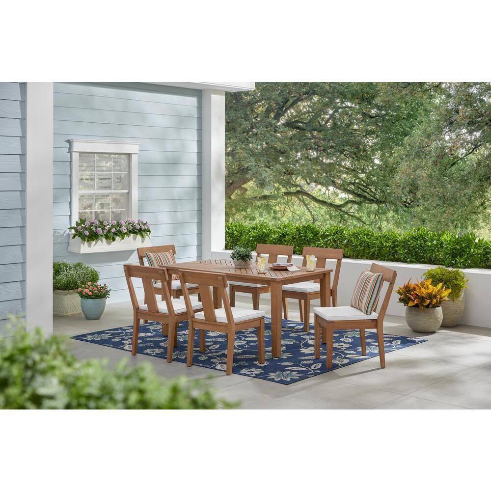 Hampton Bay Woodford 7Piece Eucalyptus Wood Outdoor Dining Set with