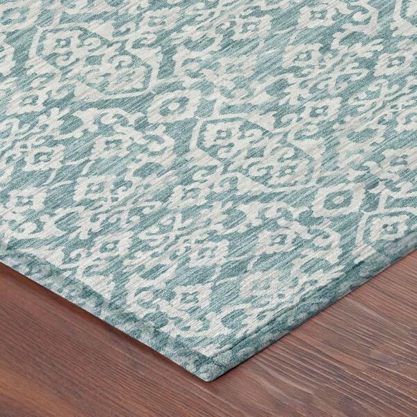 Chantille Machine Washable Indoor/Outdoor Abstract ACN2712 Teal 3 ft. x 5 ft. Area Rug
