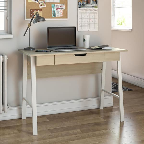 Ameriwood Home Ormond 45.94 in. Pale Oak Computer Desk with Drawer