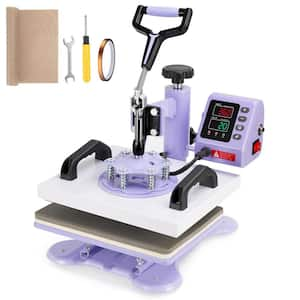 Purple Heat Press Machine for T-Shirts, 12 in. x 10 in. T-Shirt Pressing Machine, 360° Swing Away Sublimation Heat Press