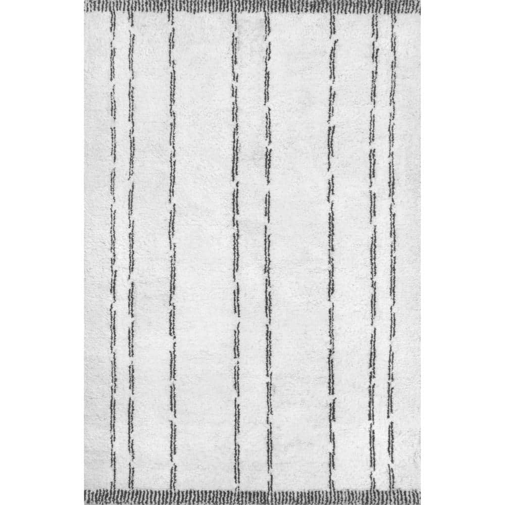nuLOOM Mazie Ivory 5 ft. x 8 ft. Striped Area Rug MTMI02A508 The