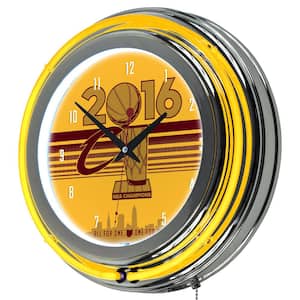 14 in. Cleveland Cavaliers 2016 NBA Champions Chrome Double Ring Neon Wall Clock
