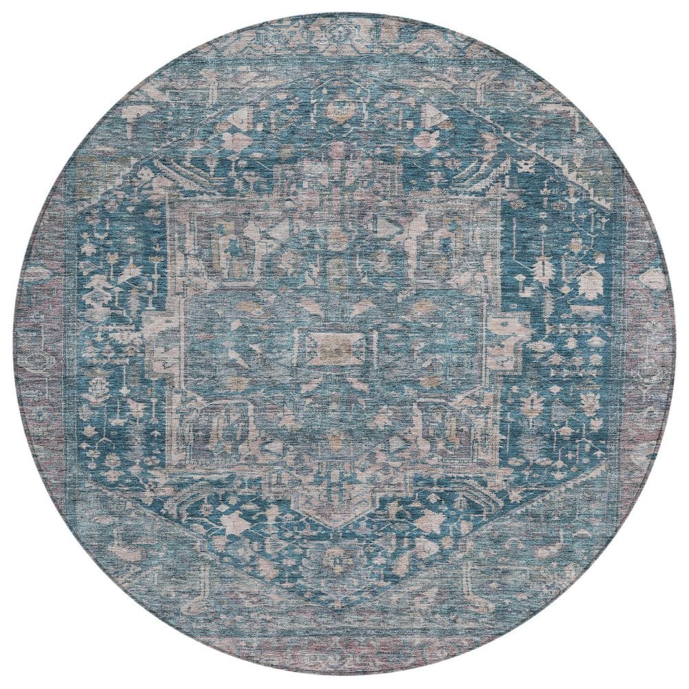 Chantille Machine Washable Indoor/Outdoor Abstract ACN1240 Blue 8 ft. x 8 ft. Area Rug price history on PriceWatchPro