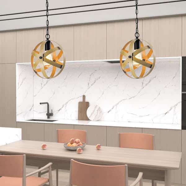 Frankfort 1 - Light Black/Natural Single Globe Pendant