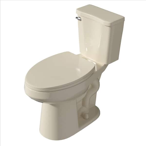 Unbranded 19 in. Tall Toilet 1.28 GPF Single Flush 2-Piece Toilet Elongated ADA Toilet in Bone Comfort Bowl Height Bathroom Toilet