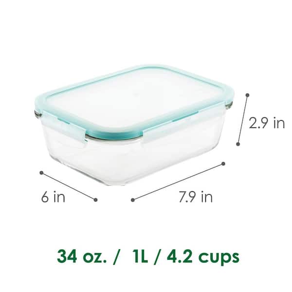 Uniware B4000-2 27 OZ Heat Resistant Premium Glass Food Container with  Snap-Lock Lid (SQUARE), Clear