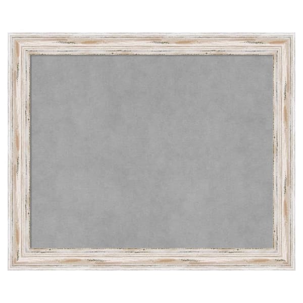 Amanti Art Alexandria White Wash Narrow 23 in. x 19 in. Framed Magnetic Board