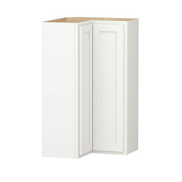 SIMPLY WOODMARK PRO Shaker Partial Overlay 24 in. W 12 in. D 42 in. H Plywood Assembled Wall Corner Easy Reach Kitchen Cabinet Linen White