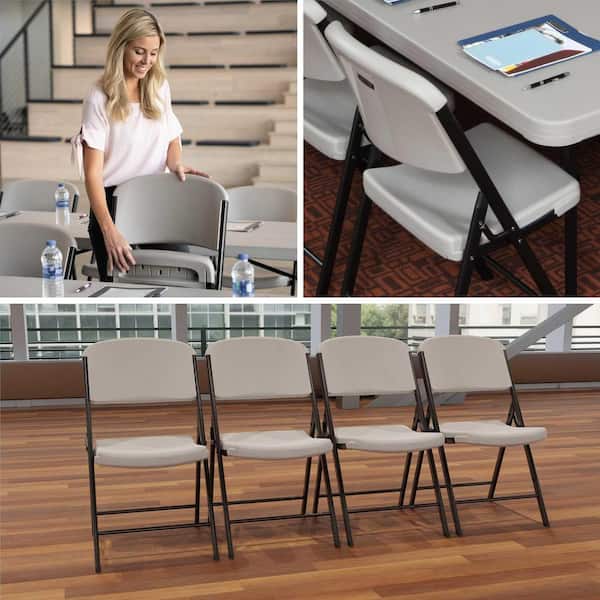 Lifetime Putty Metal Outdoor Safe Folding Chair (Set of 4) 80186