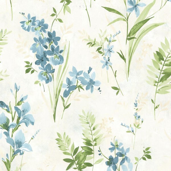 Brewster Driselle Teal Floral Paper Strippable Roll Wallpaper (Covers 56.4 sq. ft.)
