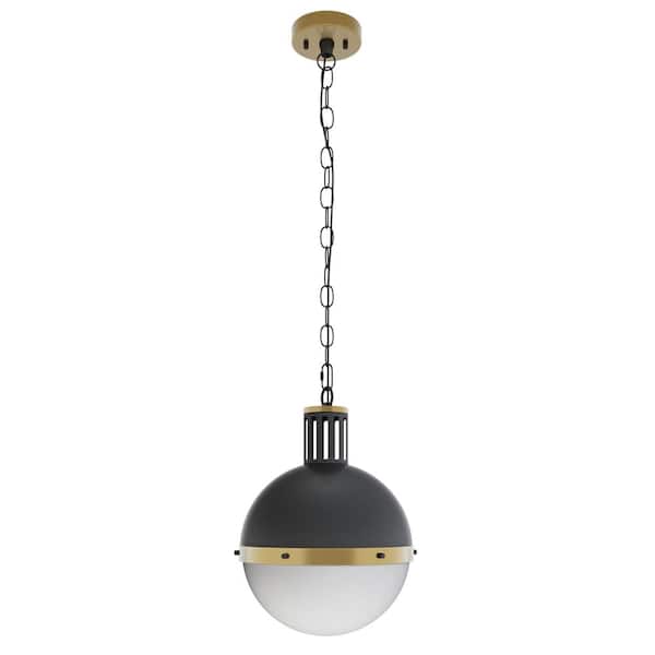 aiwen 60-Watt Modern1-Light Gold Globe Pendant Light Adjustable Ceiling Light with White Glass Shade