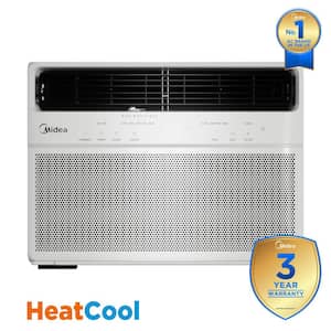 8,000 BTU Smart Window Air Conditioner for Rooms up to 350 Sq. Ft. with Heat, Remote, Dual Filter, Wi-Fi in White