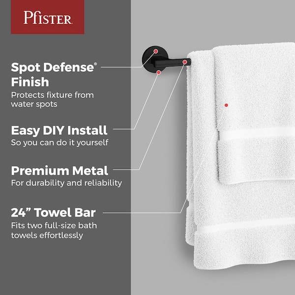 Capistrano 24 in. Wall Mounted Towel Bar in Matte Black