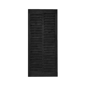 24 in. x 84 in. Japanese Pre Assemble Black Stained Wood Interior Sliding Barn Door Slab