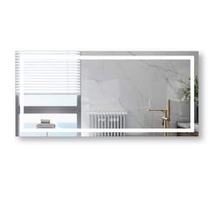 60 in. W x 28 in. H Small Rectangular Frameless Anti-Fog and Touch Sensor Wall Mount Bathroom Vanity Mirror in White