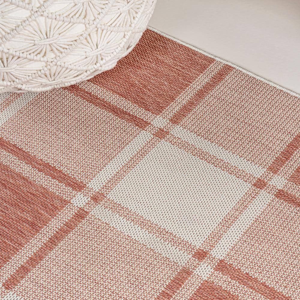 Sabine Salmon and Cream Synthetic 3 x 5 Rectangular Area Rug