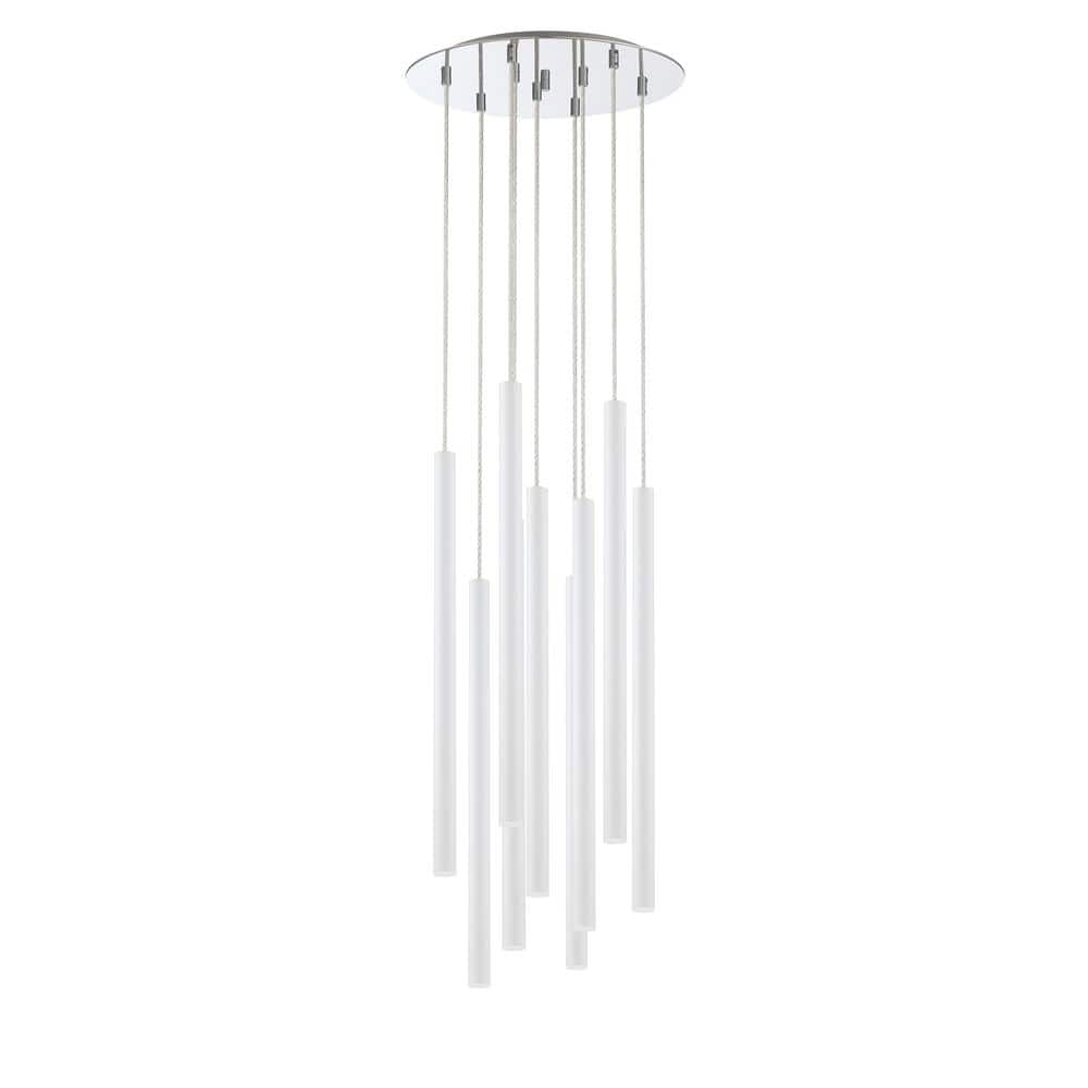 Elegant Windchime-Inspired 24" Matte White LED Island Light