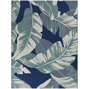 Bissen Teal 5 ft. 3 in. x 7 ft. Floral Indoor/Outdoor Area Rug