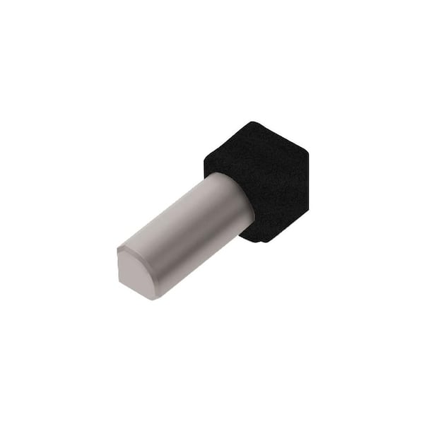 Schluter Rondec Matte Black 1/4 in. x 1 in. Color-Coated Aluminum Tile Edging Trim 90-Degree Inside Corner