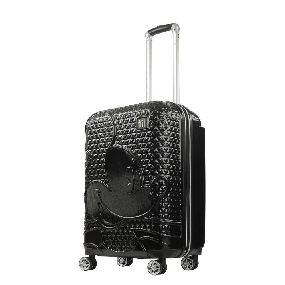 FUL DISNEY Textured Mickey Mouse 25 in. Black Hard Sided Rolling 