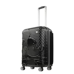 Textured Mickey Mouse 25 in. Black Hard Sided Rolling Luggage