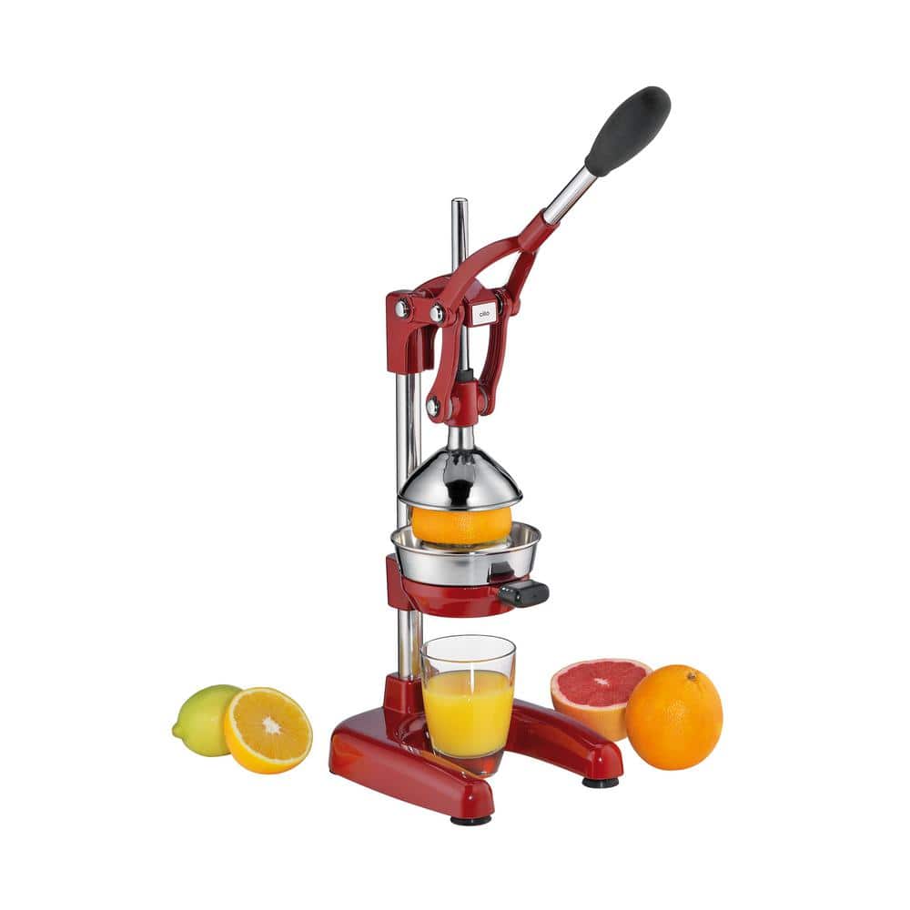 Red Stainless Steel Professional Citrus Juicer with Lever