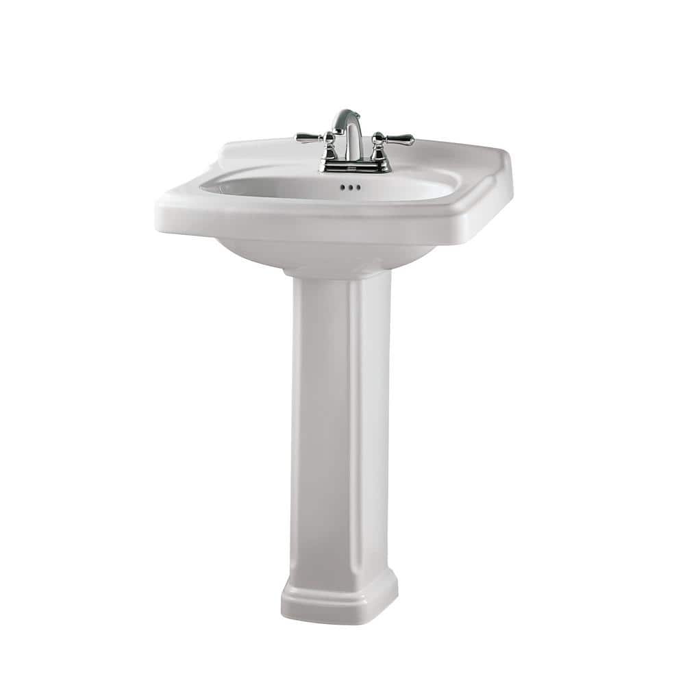 White Vitreous China Traditional Pedestal Sink Leg
