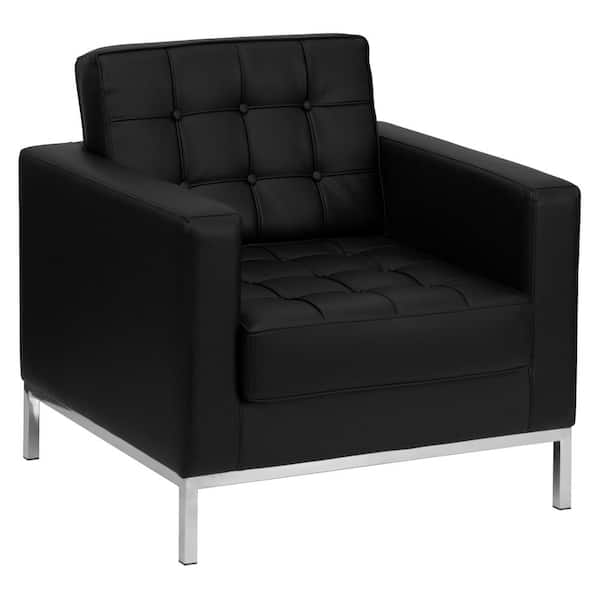 Black Faux Leather Side Chair