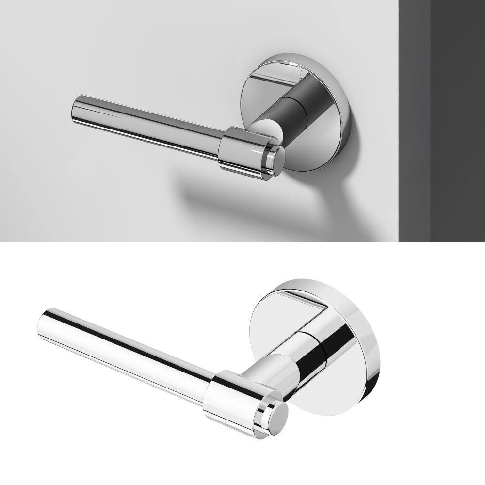 Okun Zen Metal Chrome Dummy Door Handle with Round Rosette