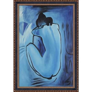 Blue Nude by Pablo Picasso Verona Black and Gold Braid Framed Abstract Oil Painting Art Print 28.75 in. x 40.75 in.