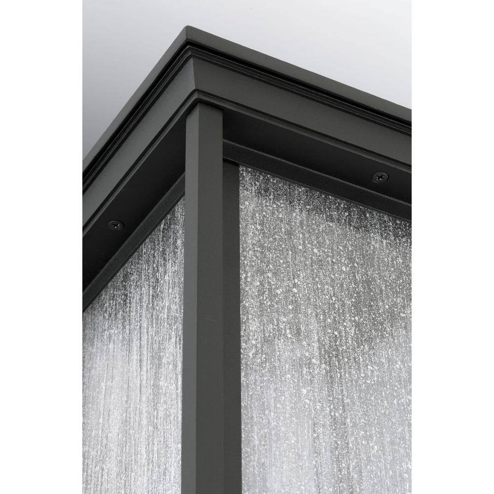 Endicott 18" Black Porcelain Lantern with Linen Glass Shade