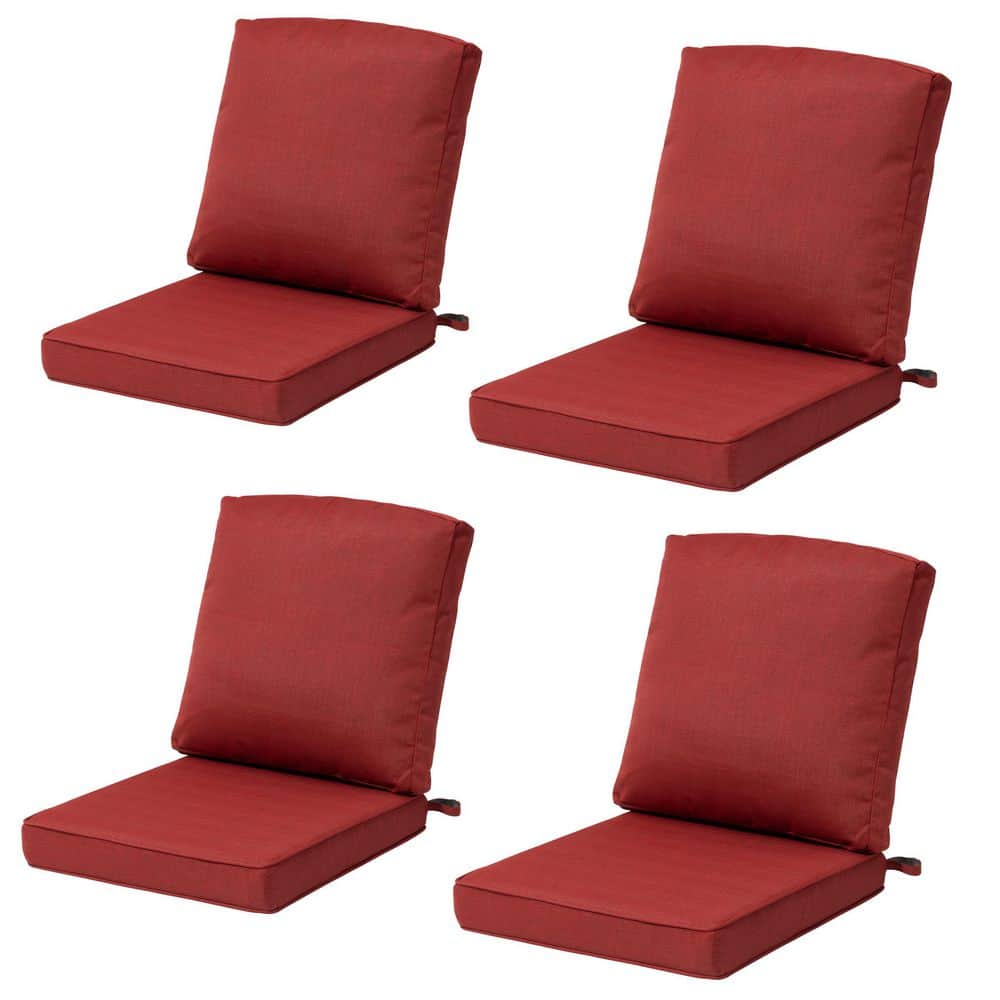 21 in. x 22 in. 4-Piece Outdoor Deep Seat Cushion with Removable Cover in Chili for Patio Couch price history on PriceWatchPro
