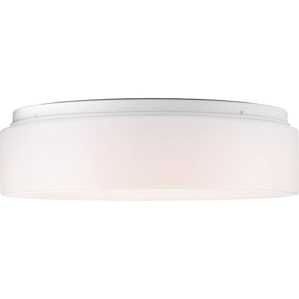 White Glass LED Flush Mount Ceiling Light with Acrylic Diffuser