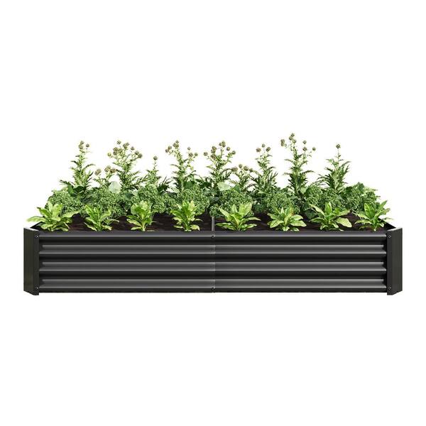 Unbranded - 71 in. L x 36 in. W x 12 in. H Black Outdoor Metal Raised Garden Bed, Planter Box for Vegetables, Flowers, Herbs, Plants