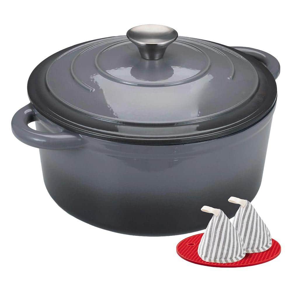 Lynzavix 12 in. Enamel Cast Iron Dutch Oven