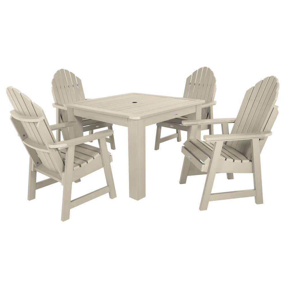 Hamilton Whitewash 5-Piece Adirondack Square Dining Set