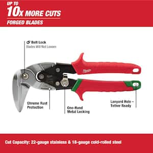 10 in. Left-Cut and Right Cut and Straight Cut Angle Aviation Snips (3-Piece)