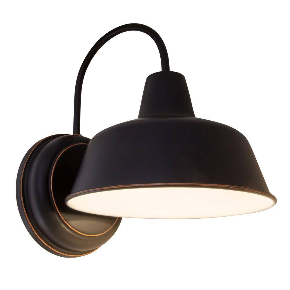 Mason 11" Tall Oil-Rubbed Bronze Steel Outdoor Wall Light, 2-Pack