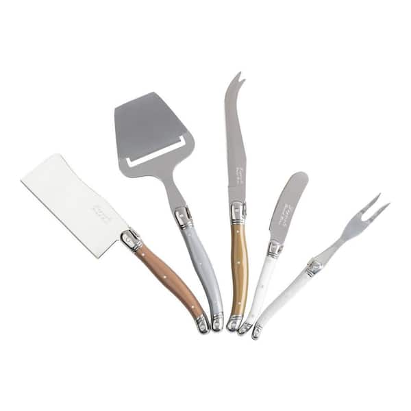 French Home Laguiole 5-Piece Cheese Knife, Fork, and Slicer Set