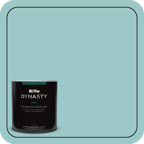 BEHR DYNASTY 1 qt. #MQ6-08 Aquifer One-Coat Hide Semi-Gloss Enamel Interior Stain-Blocking Paint & Primer