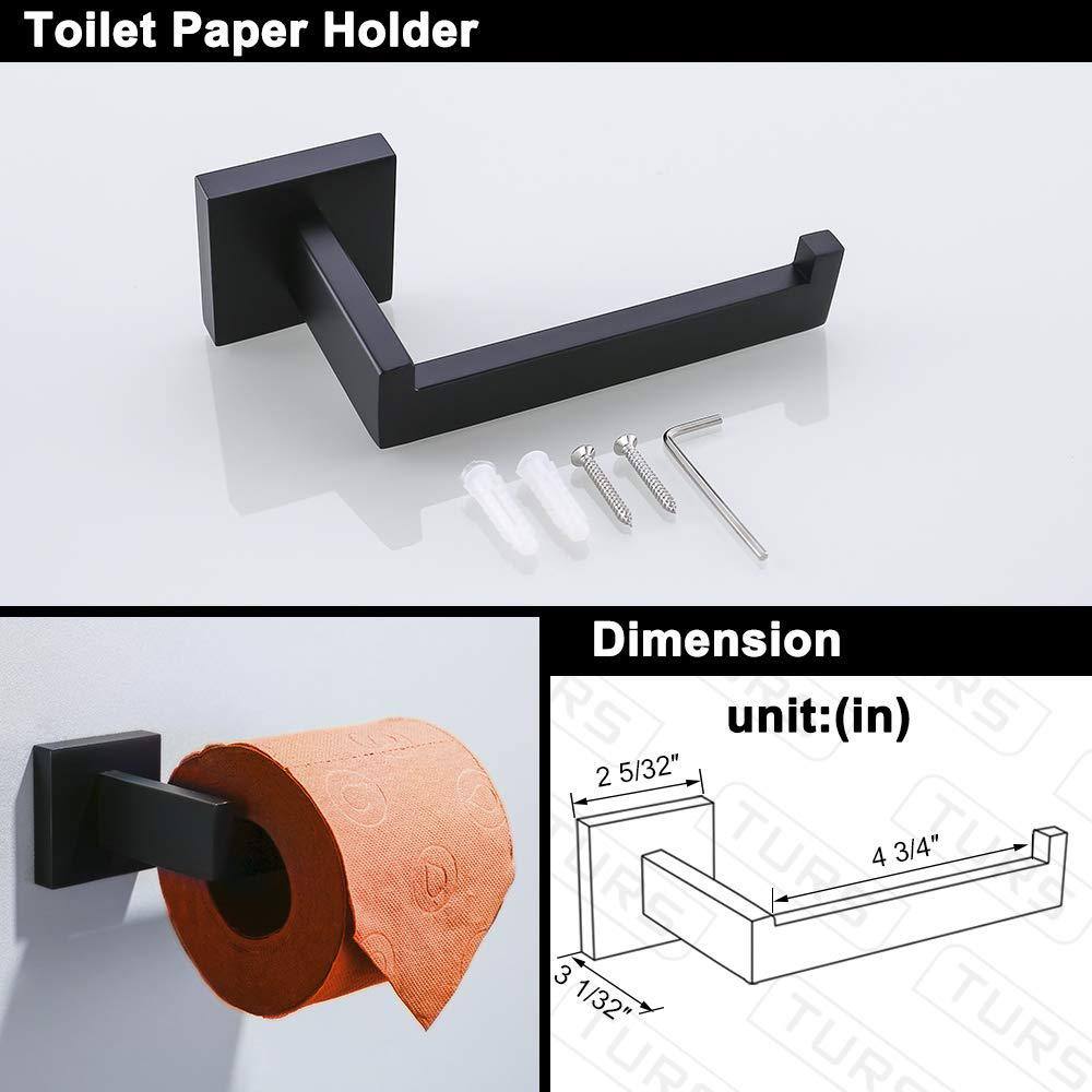 Matte Black 5-Piece Stainless Steel Bathroom Hardware Set